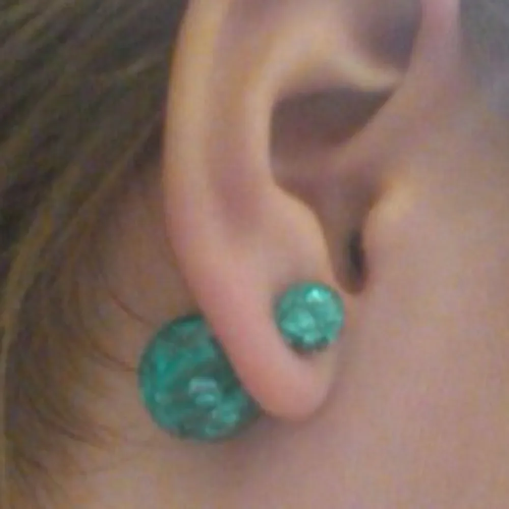 Orange Crackle Earrings - Picture 2 of 2